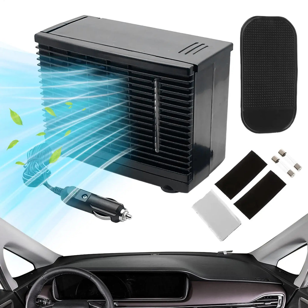 12V Mini Portable Car Air Conditioner Fan, Evaporative Water Cooling Air Cooler with Water Tank, Personal Cooling Appliance Fans