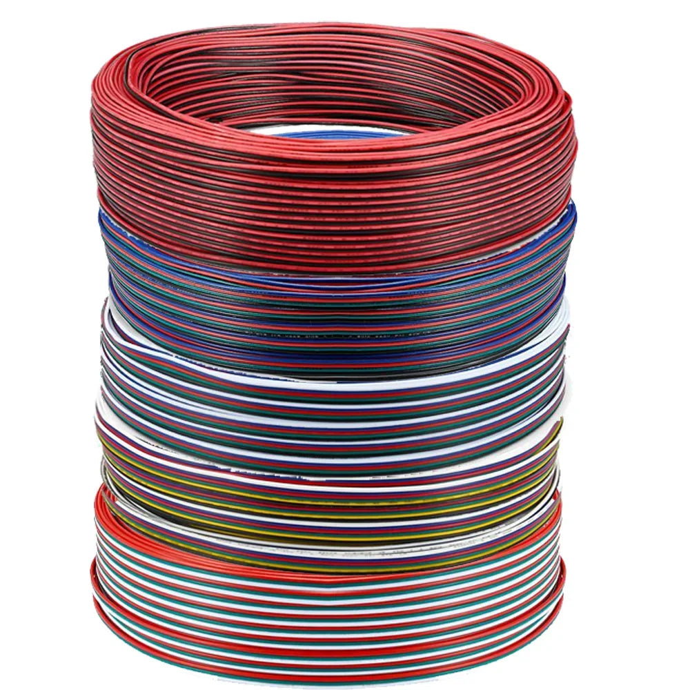 22 AWG 2Pin 3Pin 4Pin 5Pin 6Pin Electronic Cable Extension Wire for 5050 3528 COB RGBW RGB CCT RGBWW RGBCCT LED Strip Lights Car