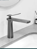 BAKALA Luxury Black Gray Wash Basin Taps Modern White Faucet Bathroom Luxury Basin Faucets Antique Hot Cold Water Sink Tap Mixer