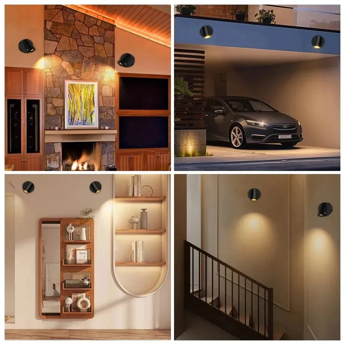 Led Double Head Wall Sconces light Touch Control Remote 360 Rotatable 3 Color Modes Wall Light USB Recharge Wireless Night Light