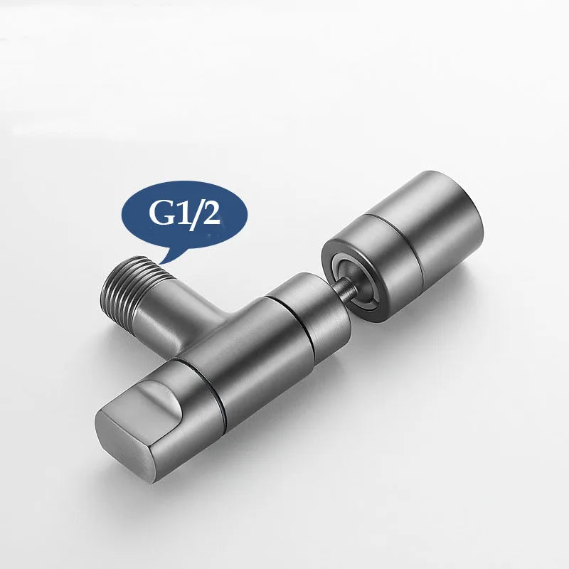 In-wall Single Cold Water Faucet G1/2 Stainless Steel Bathroom Cleaning Room Basin Faucet Two Water Outlet Modes