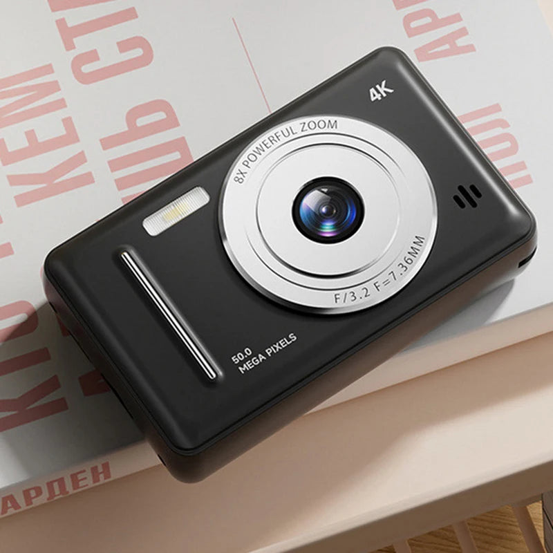Advanced 50MP Dual Camera Kit, 4K Flash, CCD Digital, Vintage Design Entry-Level Camera