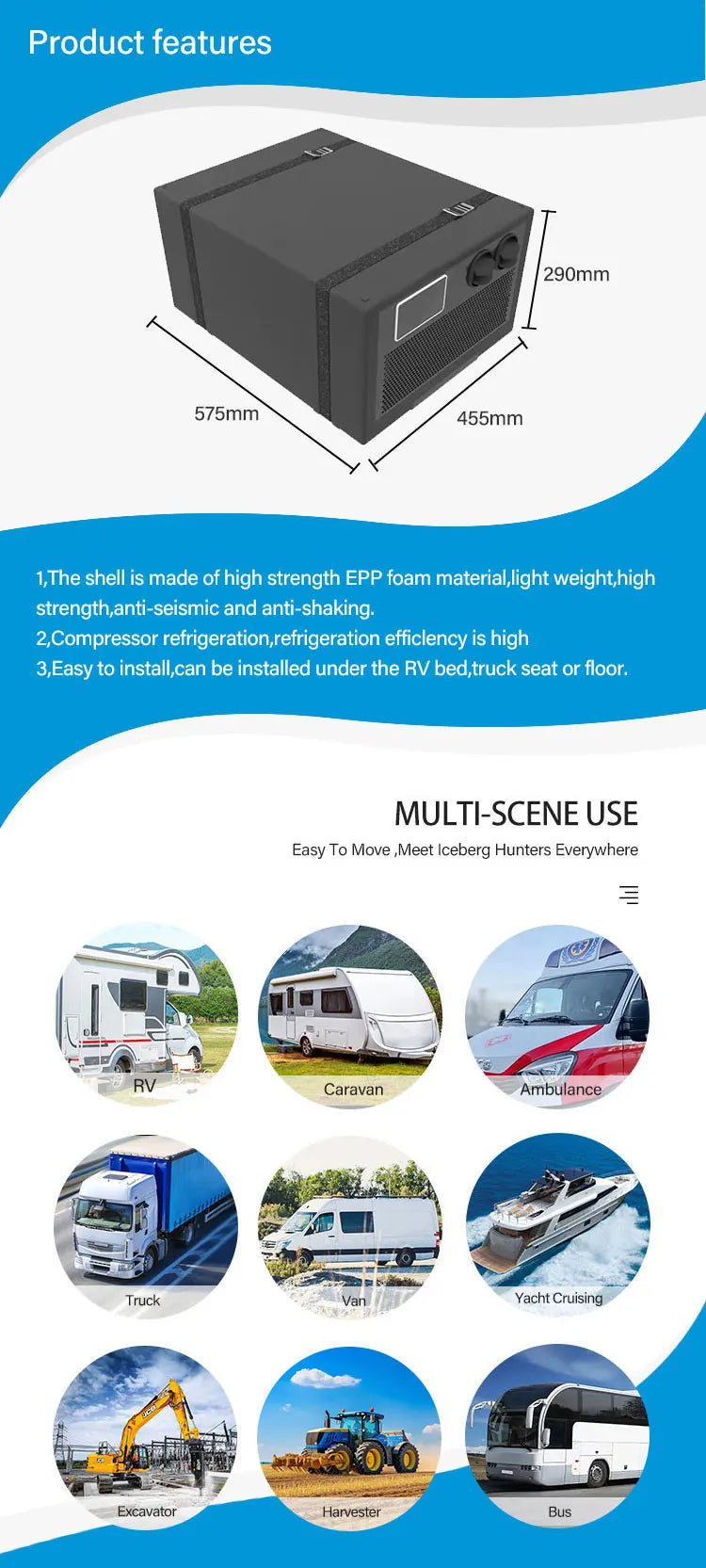 Motorhome Camping Air Conditioner Electric Car DC Units Air Conditioner For Caravan