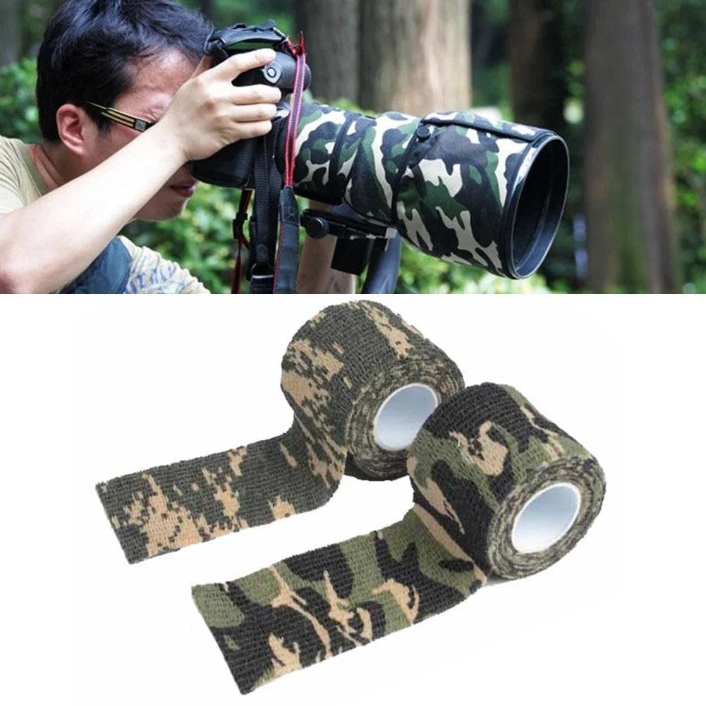 Elastic Wrap Tape  Adhesive Outdoor Hunting Camouflage Stealth Tape Waterproof Wrap Durable Self Adhesive Elastic Bandage