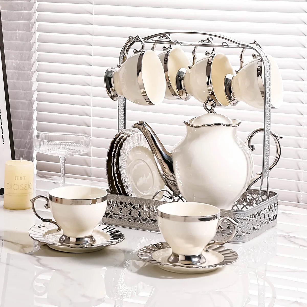 Modern European Style Ceramic Coffee Mug Set - Luxury Office Coffee Cups Elegant Exquisite Home Gift Ideas