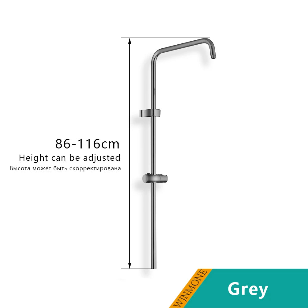 Standard Universal Bathroom Shower Faucet Tube for Bathtub Shower System Tap Set G1/2 in G3/4 in Adapter Round Pipe Accessories