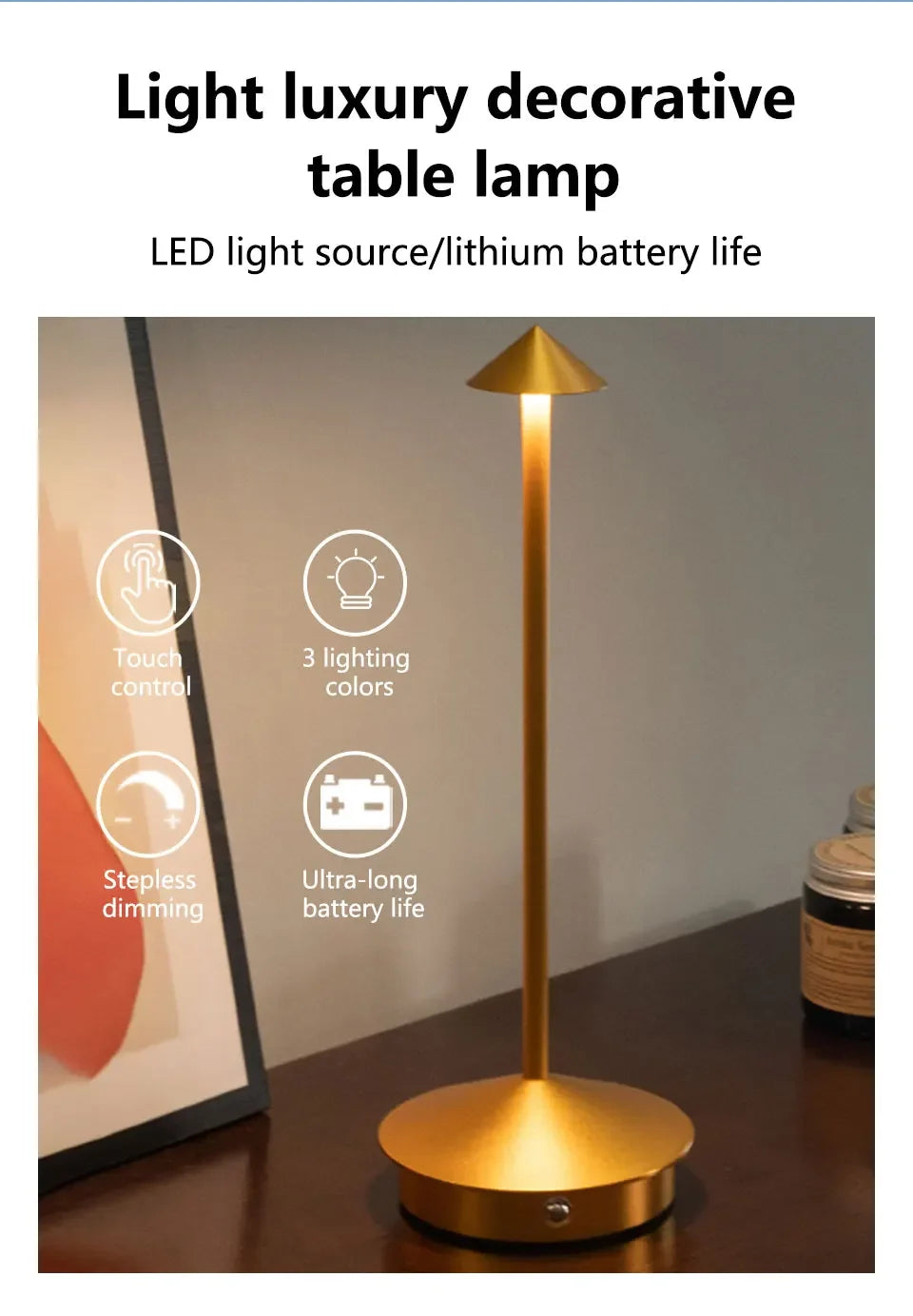 Hotel Rechargeable Table Lamp Creative Dining Touch Led Bar Coffee Pina Pro Table Lamp Lampada Da Tavolo Decorative Desk Lamp