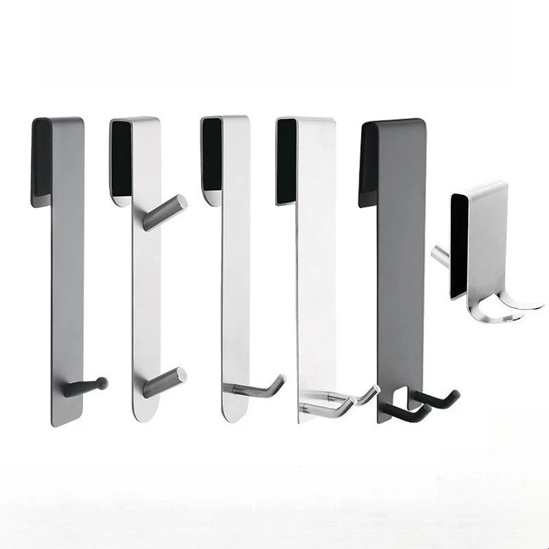 Heavy-Duty Stainless Steel Door Mount Shower Hook - Space-Saving Bathroom Organizer - Durable Home Storage Solutions-3.14x1.77in