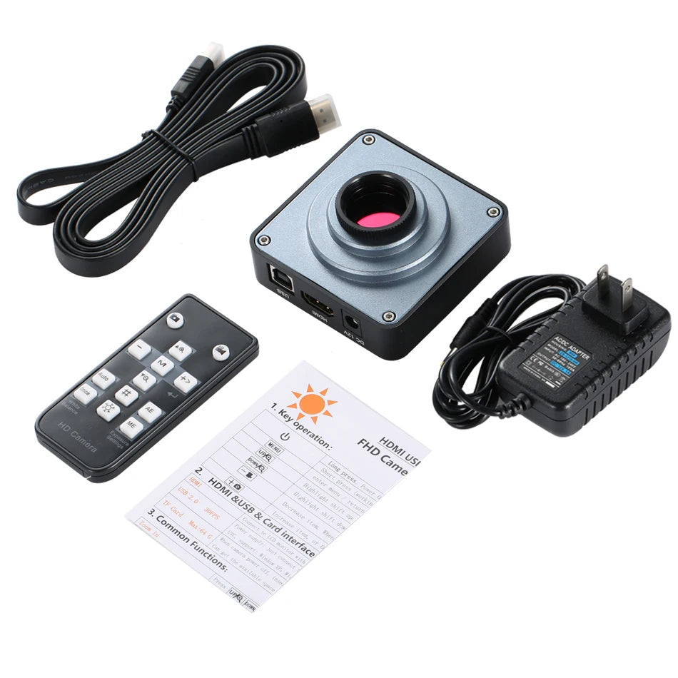 Full HD 48MP 4K 30FPS Industry Video Microscope Camera HDMI-compatible USB Simultaneous Output Magnifier Chip Phone Repair