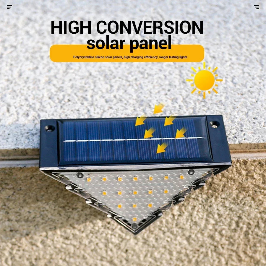Solar Stair Lights Solar Step Light Outdoor Anti-theft Waterproof IP67 Decor for Garden Stair Deck Front Porch and Patio