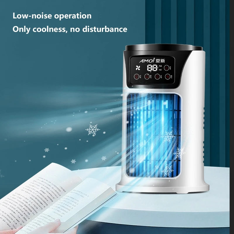 Multifunctional Portable Air Cooler Cold Air-cooled Fan Small Humidification Air Conditioner Natural Fan for Home Office Desktop