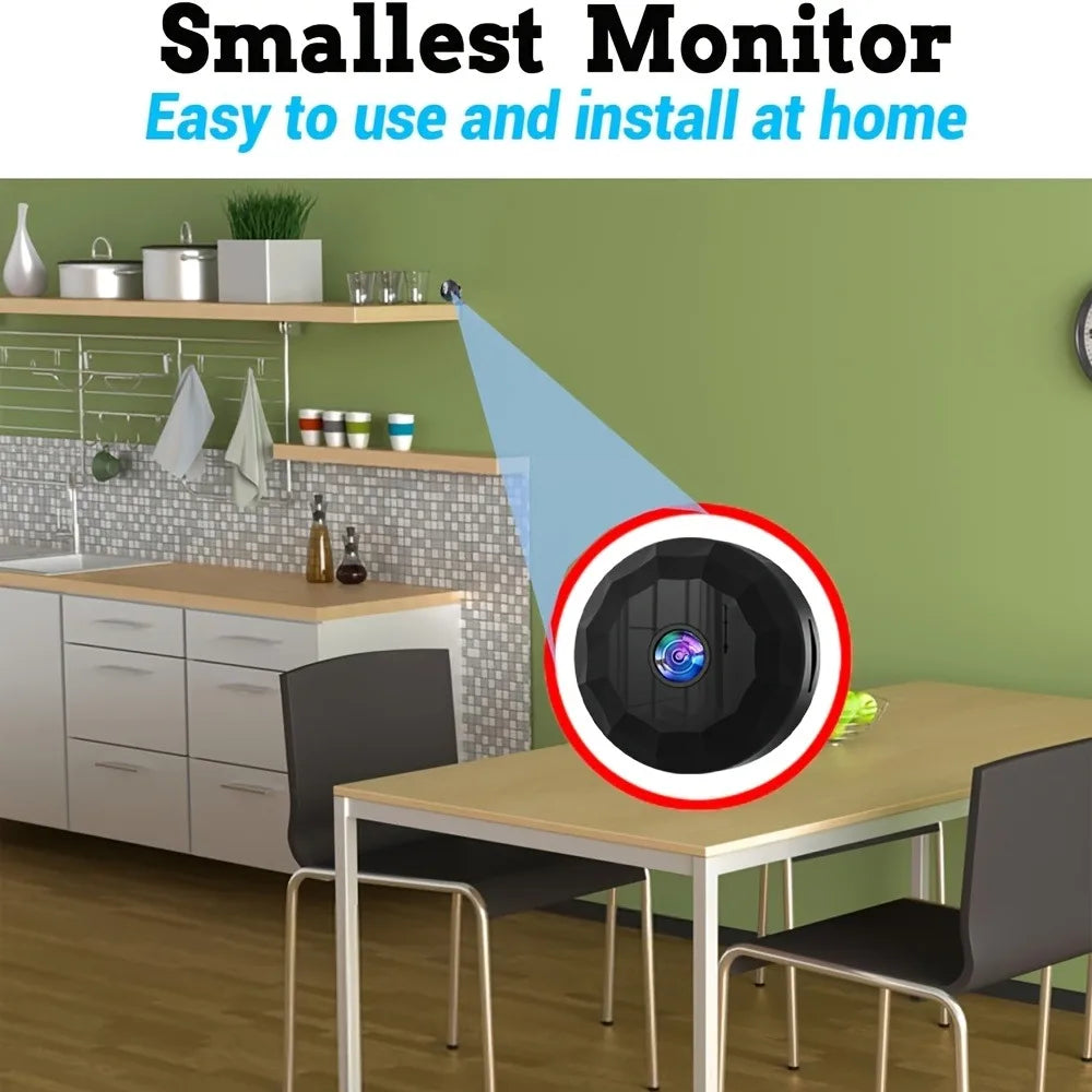 Wireless Mini WiFi Security Camera with Night Vision Motion Detection Rechargeable Battery Easy to Mount & App-Controlled