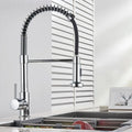 Black kitchen faucet, stainless steel mixer faucet, 360-degree rotating spray nozzle, kitchen sink, hot and cold water faucet.