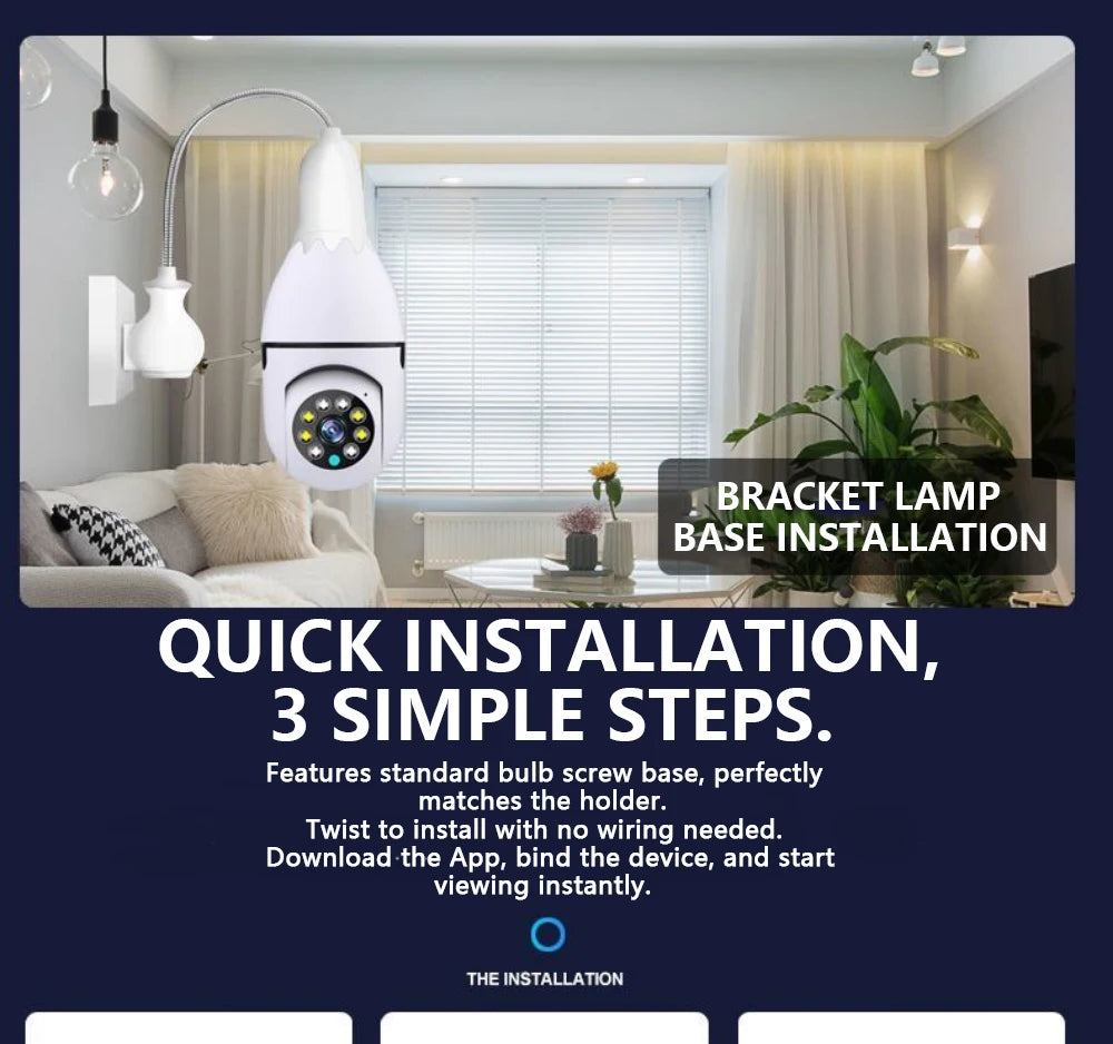 Smart Wireless Security Camera 2.4GHz WiFi, Plug & Play No Installation, Indoor Outdoor, Pet Monitoring for Home Travel Rental,