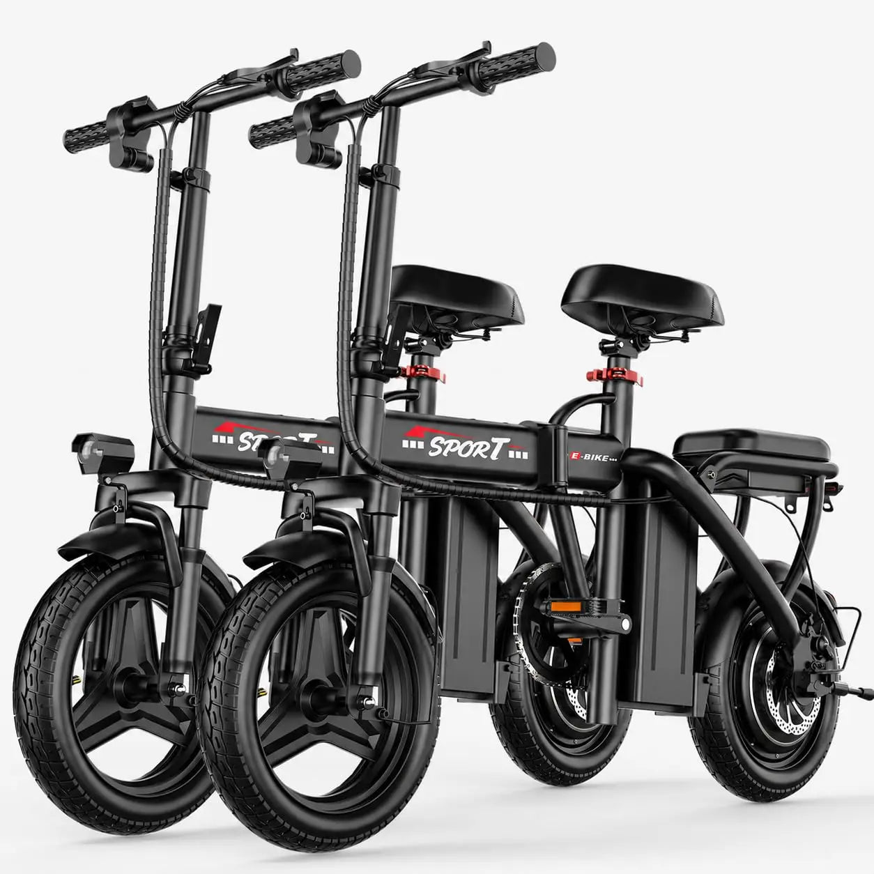 1200W Peak Motor Foldable Electric Bike, 25 MPH 45 Miles Dual Suspension 14" Tires 3 Speed Modes Commuter Ebike Adults , Custom