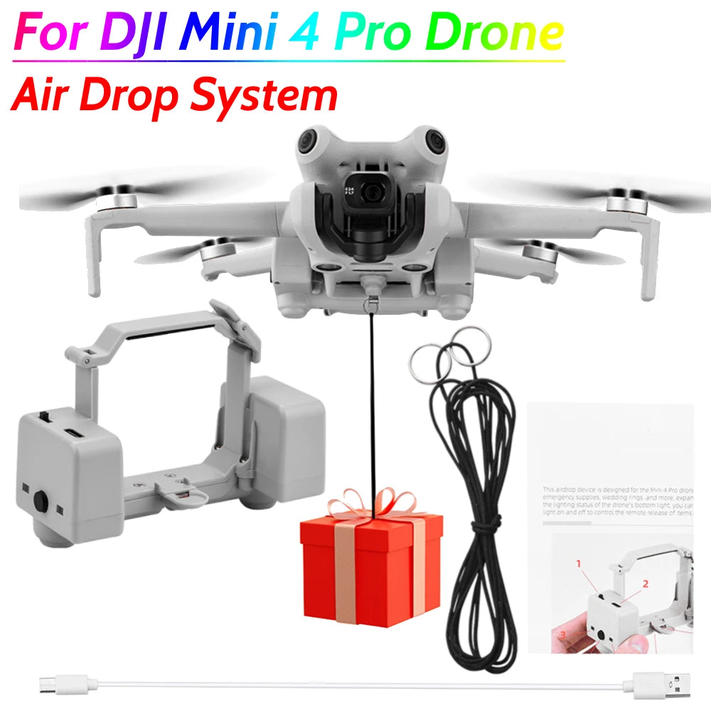Drone Thrower Fishing Wedding Drone Air Drop Device Drone Air Drop Thrower System for DJI Mini 4 Pro Drone Accessories