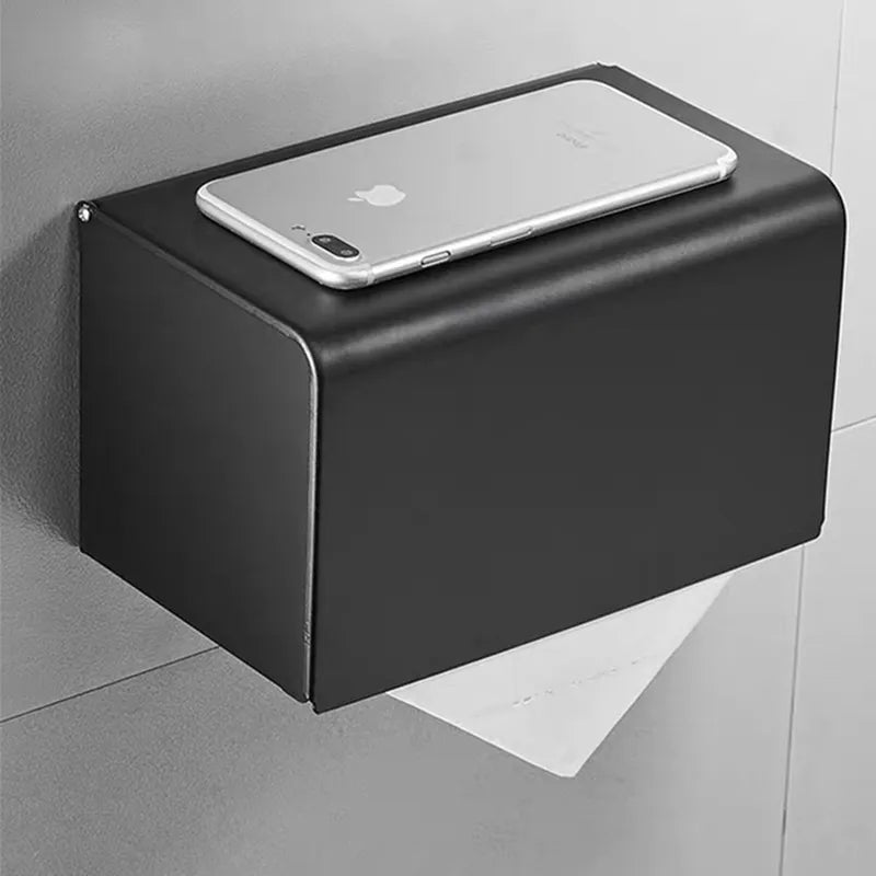 Toilet Paper Box phone Holder Gold Stainless Steel Roll Paper Rack Waterproof Paper Towel Holder Bathroom Black Tissue Box
