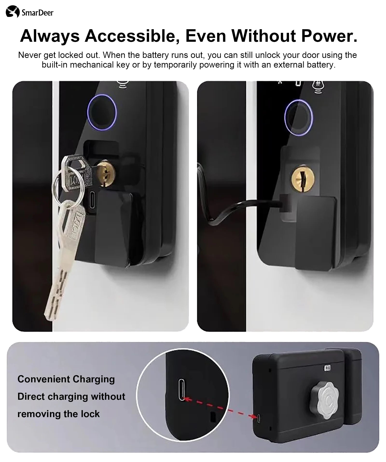 Outdoor waterproof fingerprint lock, facial recognition intelligent door lock, outdoor door electronic lock with anti-theft code
