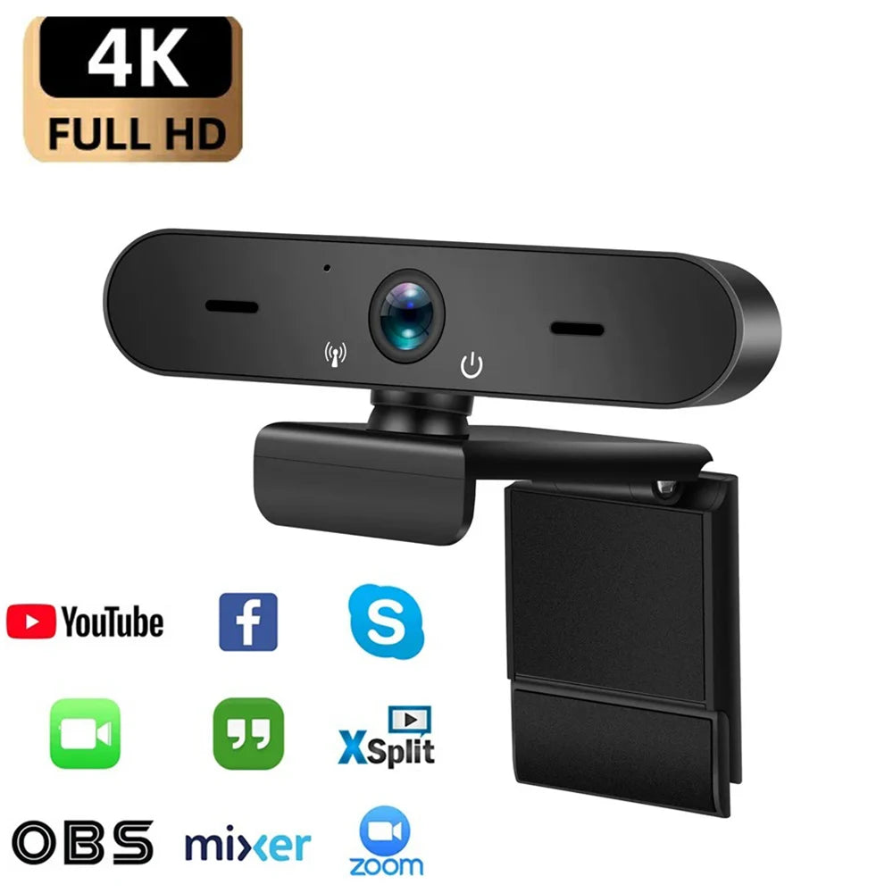 Full HD 4K Computer Web Camera 2K 1080P USB 3.0 Plug Webcam for Youtube Skyper Facebook Ins Online Video Chat Mircophone 30fps