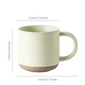 Custom Modern Design White Small Frosted Ceramic Tumblers Unglazed Base Speckled Coffee Mug With Handle Speckled Ceramic Mug