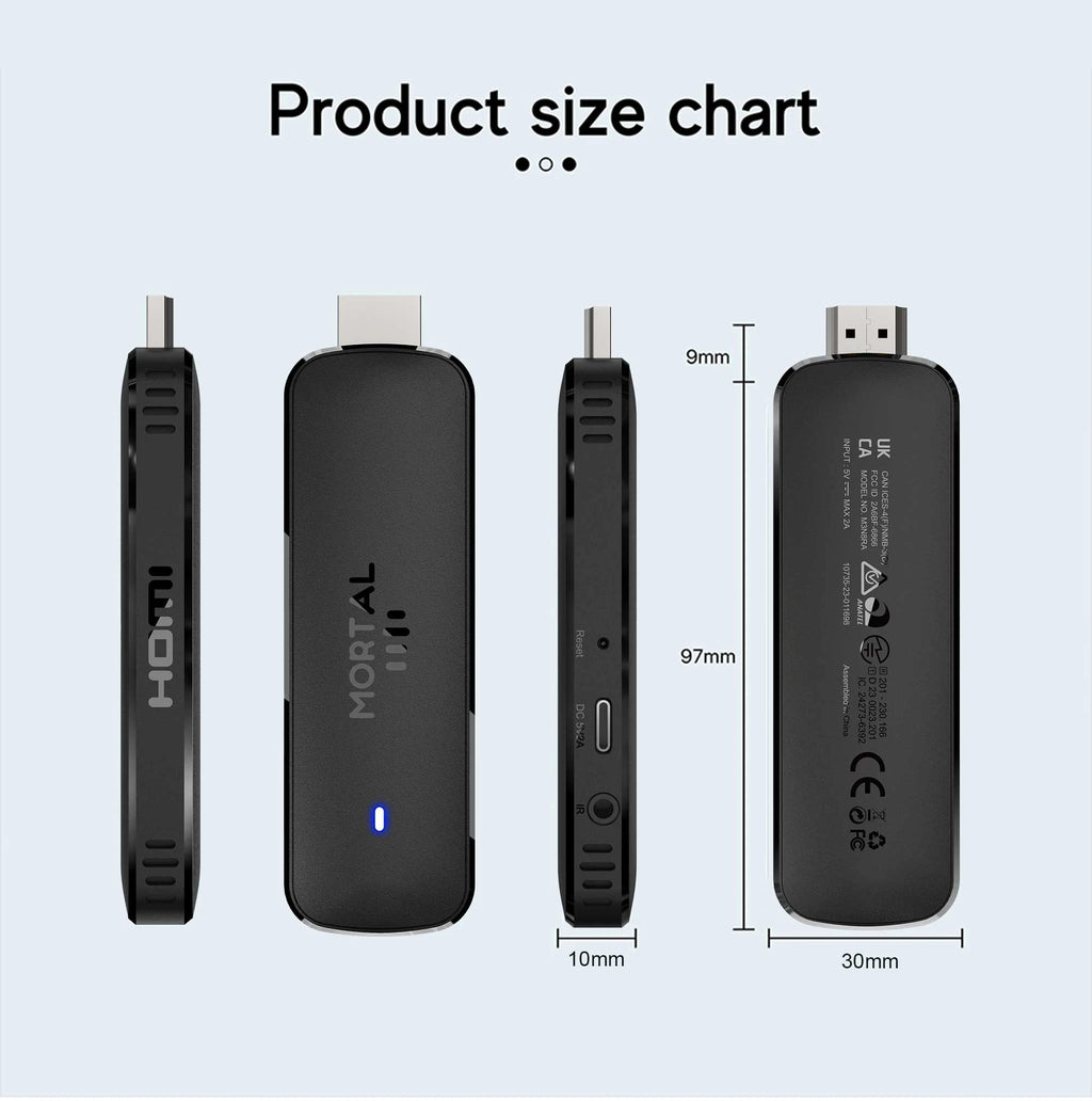 Mortal Android14 TV Stick WIFI6 Voice Control TV Stick Q8 8K Video Allwinner H313 Netflix YouTube TV Box Free Live TV Streaming