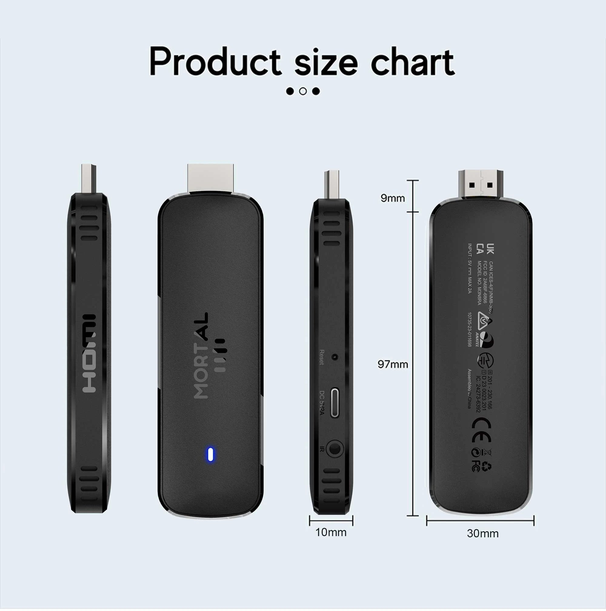 Mortal Android14 TV Stick WIFI6 Voice Control TV Stick Q8 8K Video Allwinner H313 Netflix YouTube TV Box Free Live TV Streaming