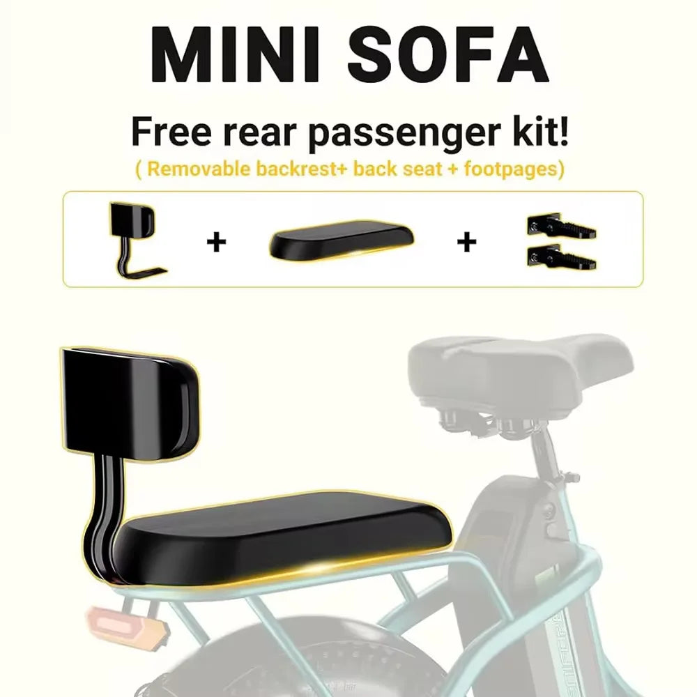 48V13AH detachable battery electric scooter, 20-inch foldable parent-child riding E-BIKE. , 1000W brushless motor electric bicyc