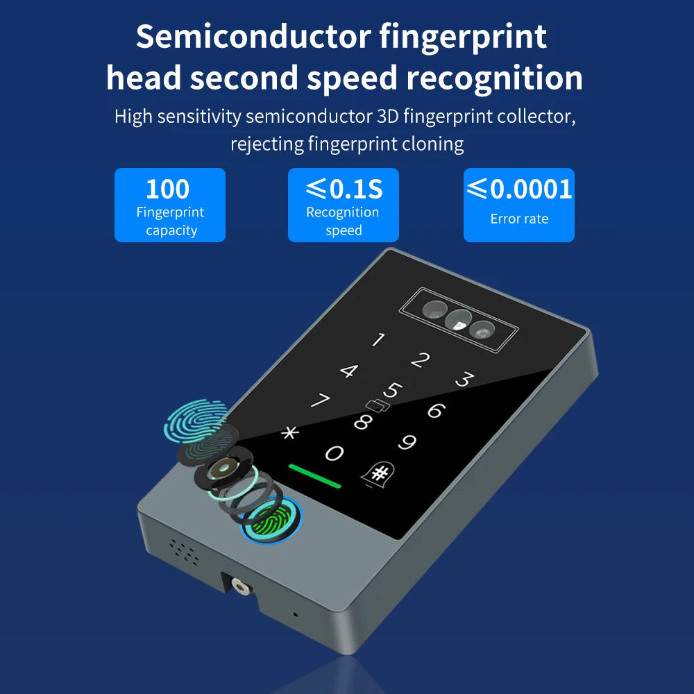 TTLOCK Face Recognition Video Doorbell Intercom Attendance Machine Fingerprint + Palm Vein + 3D Facial Recognition 3-in-1 IP67