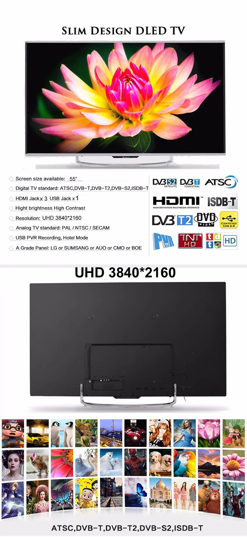 VTEX 55 Inch Wholesale Bulk OEM Flat Screen Television Set,4K UHD SmartTV Curved