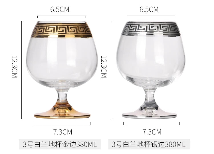 Phnom Penh Silver Rim European Glass Brandy Champagne Glasses Tall Wine Glasses Crystal Wine Glasses Table Household Glasses