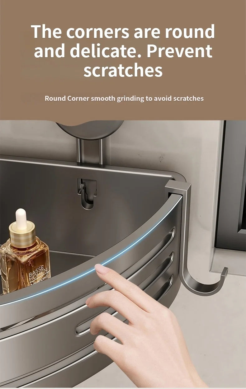 Bathroom Storage Shelf Suction Cup Perforation-Free Bathroom Triangle Toilet Wash Counter Corner Bathroom Storage Shelf