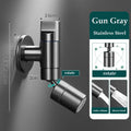 In-wall Single Cold Water Faucet G1/2 Stainless Steel Bathroom Cleaning Room Basin Faucet Two Water Outlet Modes