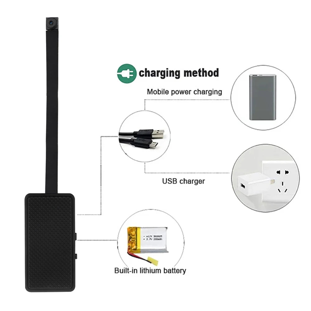 1080P HD DIY WiFi Mini Camera Portable Video Recorder Micro Camcorder P2P Wireless Webcam Loop Recording Support Remote Viewing