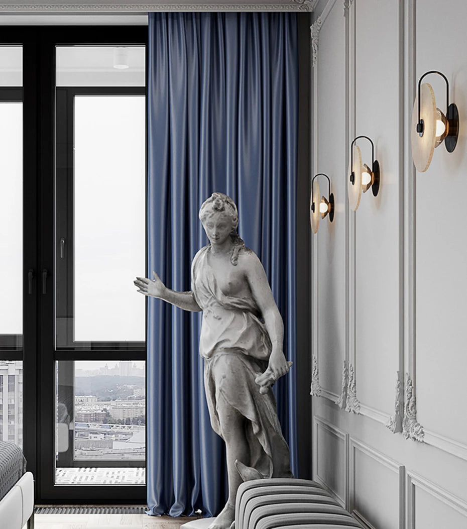Modern Marble Led Wall Lamps Surface Mounted Led Wall Light Sconces Black Lighting Fixture Decoration Bedroom Foyer Loft Lamps