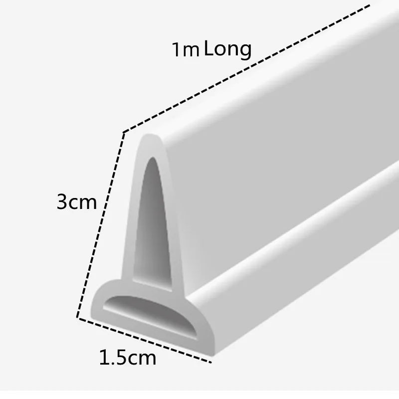 1-2M Bathroom Water Stopper Silicone Retaining Strip Water Shower Dam Flood Barrier Dry And Wet Separation Blocker Accessories
