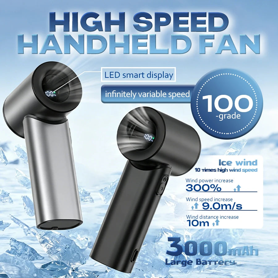 Rechargeable Handheld Fan, Stylish Design, Portable High Speed Fan - Small and Powerful for Outdoor Sports, Travel, Camping