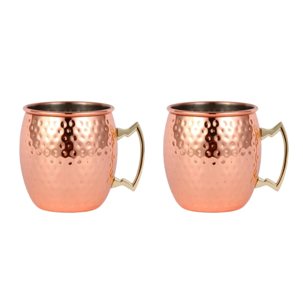1-6PCS Cocktail Wine Cup Moscow Mule Mugs Stainless Steel Copper Plated Juice Beer Cup Coffee Mugs Bar Champagne Party Drinkware