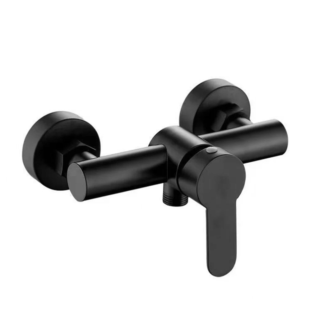 304 Stainless Steel Bathroom Shower Faucet Wall Mounted Triple Bathtub Faucet Hot and Cold Water Mixer Valve Nozzle Tap G1/2in