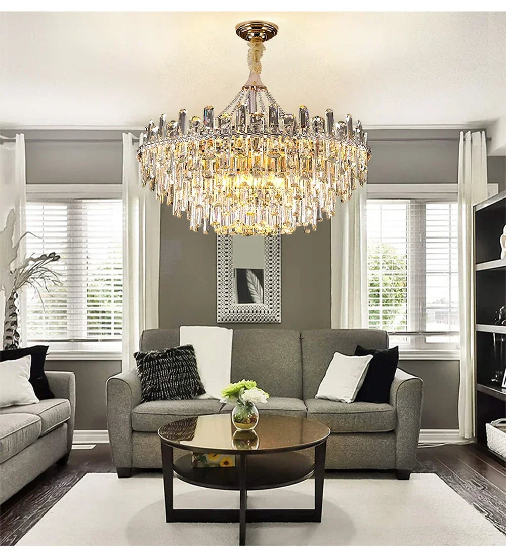Modern Luxury Led Lights Clear Crystal Chandeliers for Living Room Villa Bedroom Dining Room Art Home Decoration Pendant Lamps