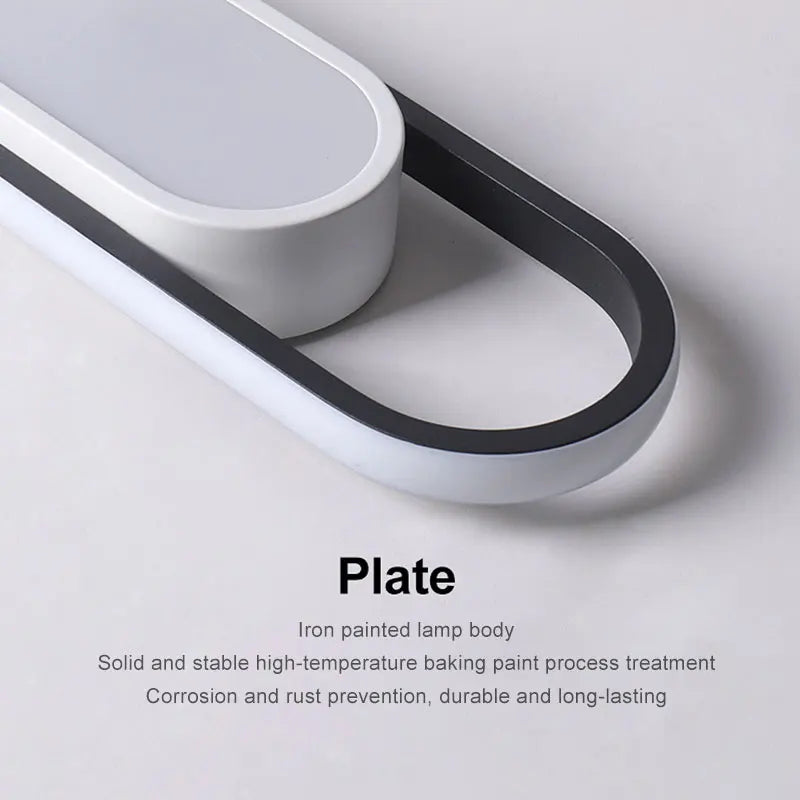 LED Modern Ceiling Light 220V Oval Strip Light Home Decor Corridor Light for Stairwells Balcony Living Room Lighting Fixture