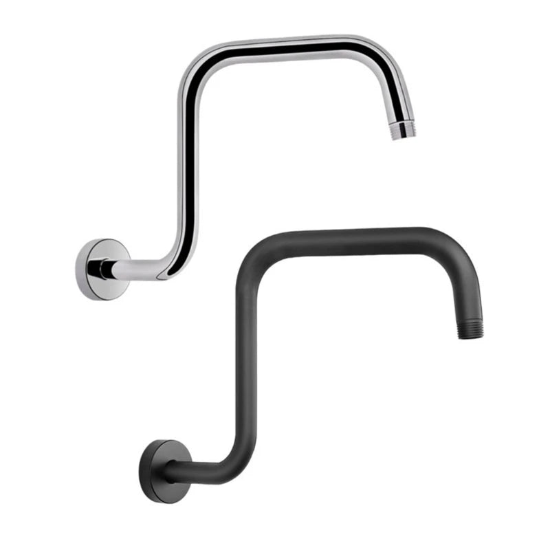 Shower Head Extension Arm, Gooseneck Risers with Flanges, High Rise Showerhead Extension Pipe for Bathroom Upgrades, 13in