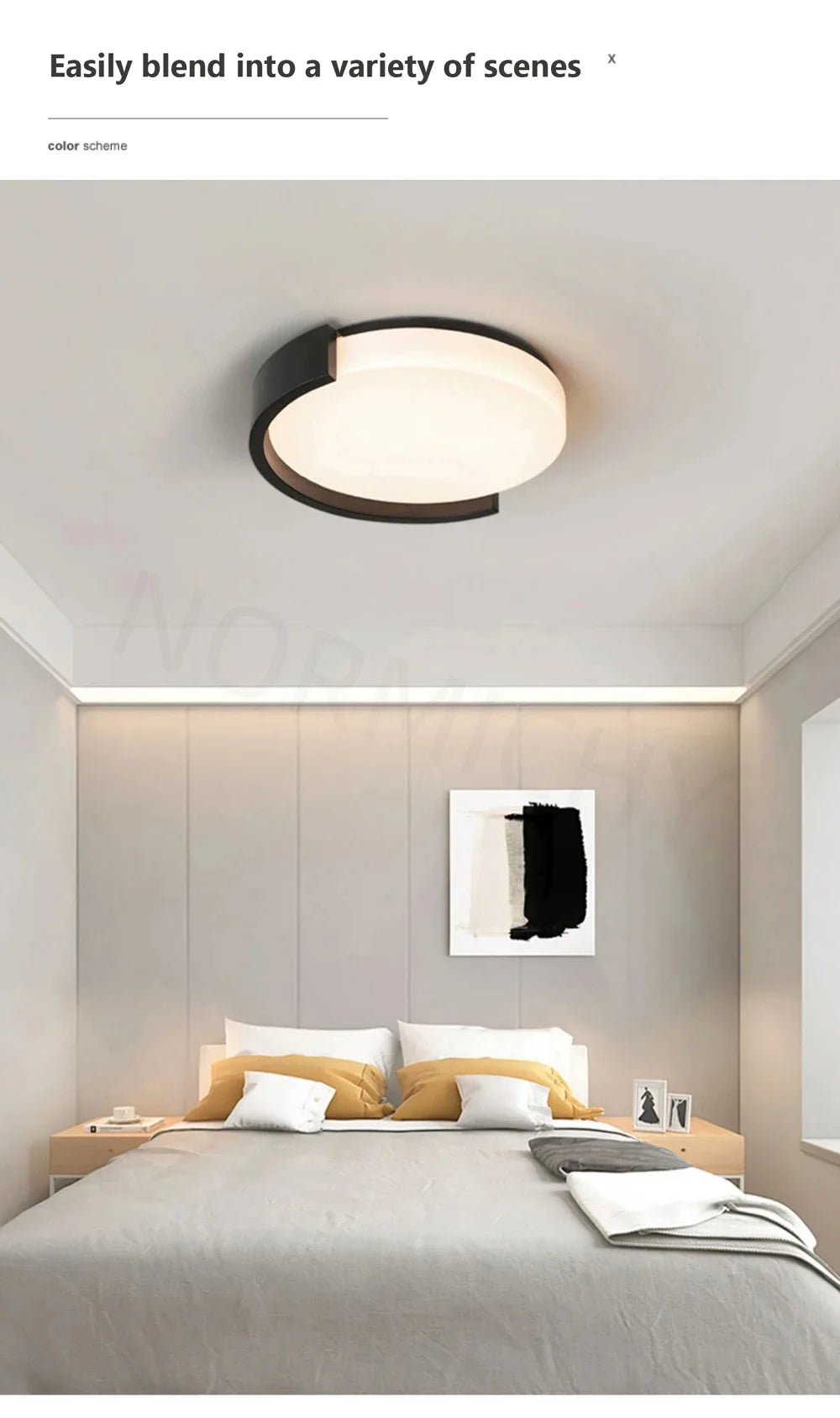 Modern Led Minimalist Nordic Black And White Room Main Light Living Room Circular Ceiling Light New Home Appliance Light Fixture