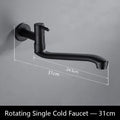 Single Cold Faucet Wall Outdoor Mop Pool Faucet Copper Brass Wall Mount Bathroom Sink Faucet Rotatable WB1141