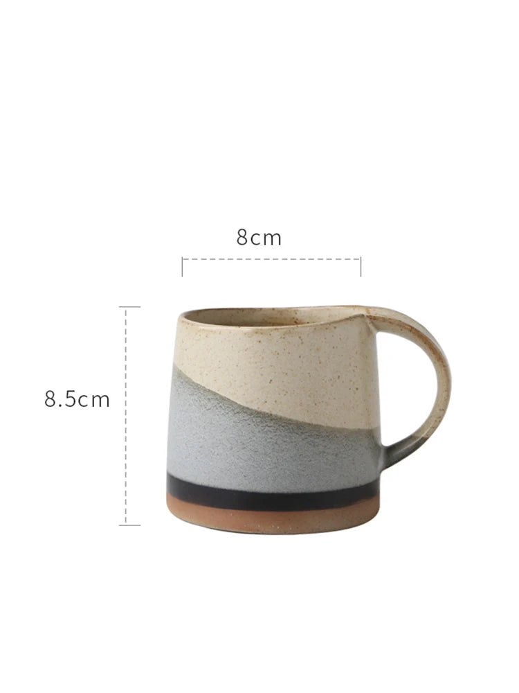 Japanese Retro Stoneware Coffee Cup Household Ceramic Hanging Ear Mug Cup English Afternoon Tea Tea Cup Breakfast Milk Mug Gift