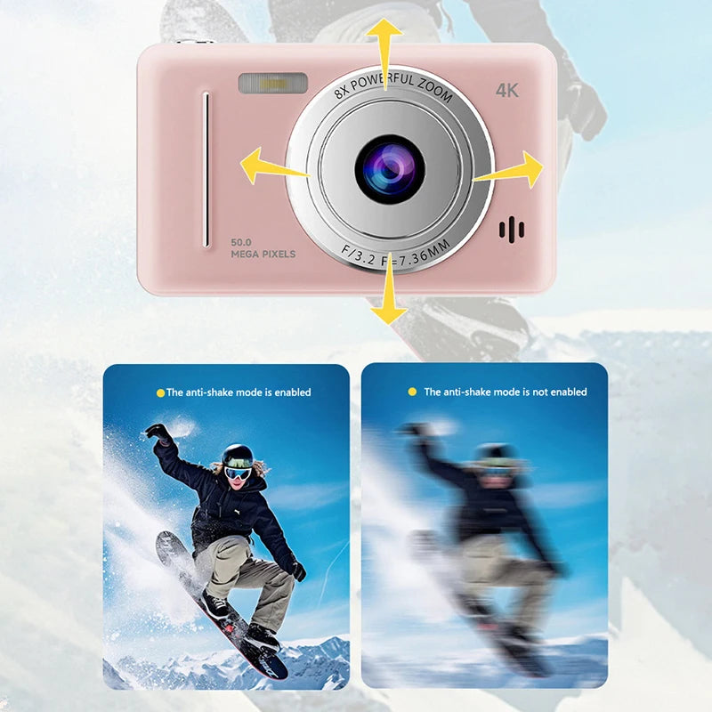 Advanced 50MP Dual Camera Kit, 4K Flash, CCD Digital, Vintage Design Entry-Level Camera