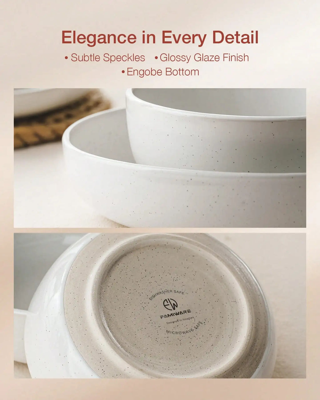 Dinnerware Sets Nordic Modern Dishes Set For 4 Off White Speckled Glazed Ceramic Stoneware 12 Pieces Plates And Bowls Set Microwave Safe For Home Kitchen Dining Housewarming Thanksgiving Christmas Gift