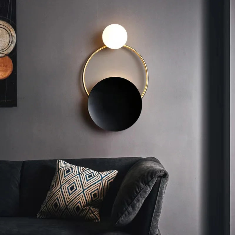 Nordic Modern Light Luxury Marble Wall Lamp Bedroom Background Led Lighting Decoration Creativity Mirror Aisle Sconce Indoor