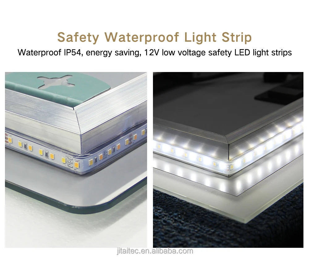 Smart Bathroom Touch Switch Screen Mirror Glass Wifi Washroom Espejo Vanity Led Light Wall Bath Mirror