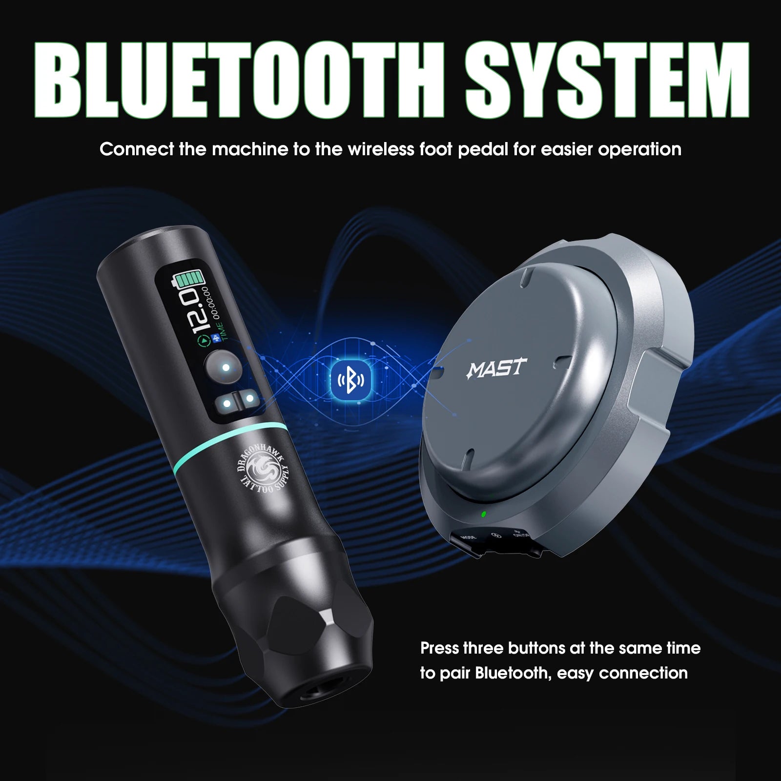 Dragonhawk X20 Pro Wireless Tattoo Pen HD Color Screen Replaceable 2000mAh Battery 3.5mm Stroke For Lining Shading Coloring