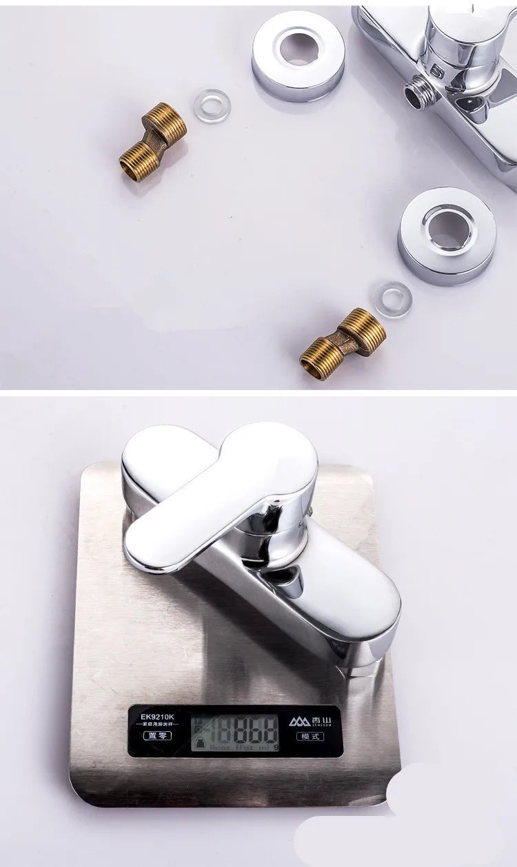 Brass Shower Faucet Mixer Valve Set with Shower Head and Hidden Switch for Bathroom Hot and Cold Water Tap  Bath